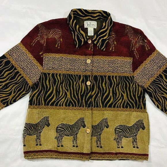 Vintage Zebra Button Down Collared Jacket - Picture 2 of 8
